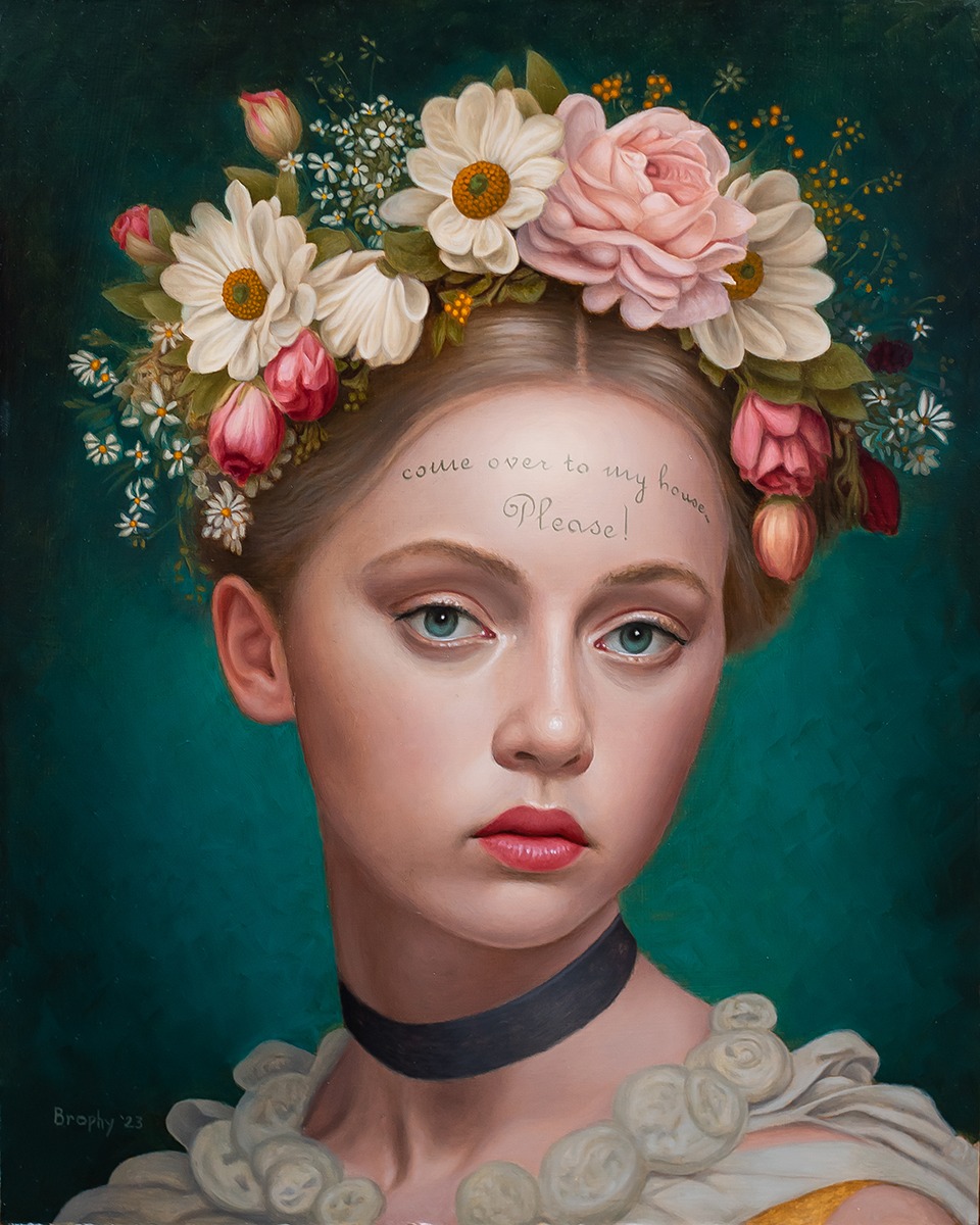 Here's my latest piece for the 'Secret Longings' show at @coreyhelford
coreyhelfordgallery.com
'Come Over To My House... Please!'
24 x 30 cm
oil on panel
Curated by @BeautifulBzarre 
#johnbrophyart #coreyhelfordgallery #beautifulbizarremagazine #popsurrealism  #newcontemporaryart