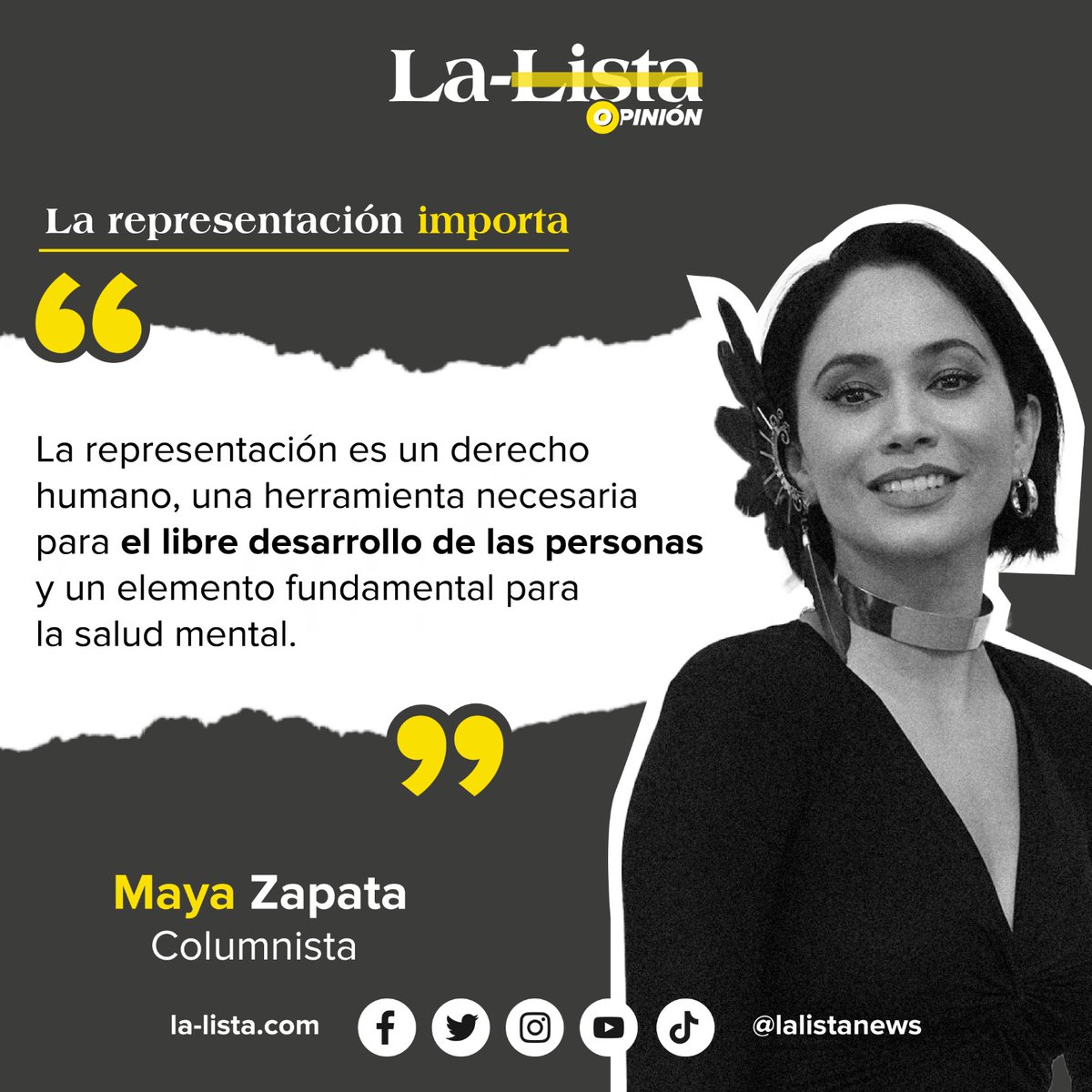 #Opinión | La representación importa. 🖋️ @LaMZapata escribe en #LaListaNews sobre la importancia de la diversidad en la representación política y mediática. 📌bit.ly/3lZUYrp