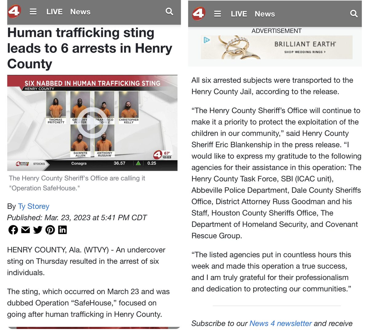 Always good getting bad guys off the street.Last week we worked in conjunction with local LE in Henry County Alabama to assist in the arrest of 6 individuals. It was a successful operation. #humantrafficking #sextrafficking #henrycounty #covenantrescuegroup #crg #crushevil #endit