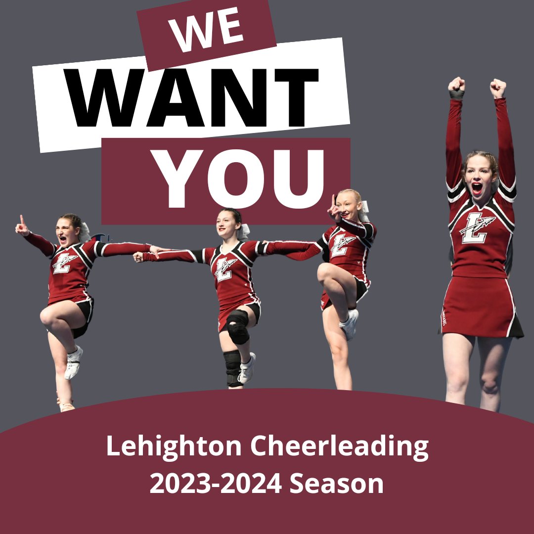 📣We Want You📣

Interested in joining the 2023-2024 Lehighton Cheer Team?
Listen to announcements for upcoming in school meetings.

Tuesday, April 4th is a parent/athlete meeting at 6pm in the Lehighton High School Auditorium 
#OneTeamOneVoice #SpiritOfTheTribe #LASDCheerleading