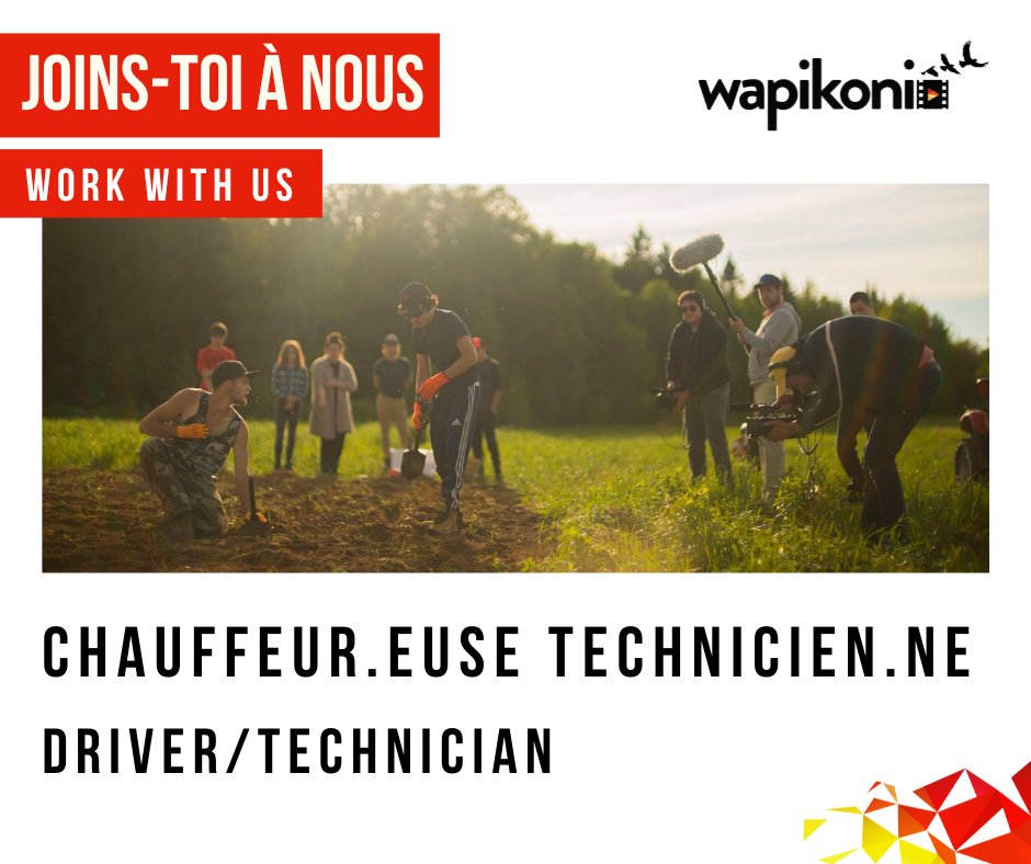 OFFRE D'EMPLOI | JOB OFFER📌
Nous sommes présentement à la recherche d'un.e chauffeur.euse technicien.enne.
Visite notre site internet pour plus d'informations sur le poste et pour poser ta candidature avant le 21 avril : 
evenementswapikoni.ca/offres-d-emploi
