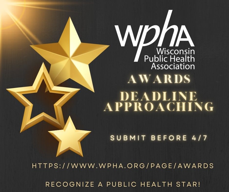 WPHA (@wipublichealth) on Twitter photo Get those public health award submissions in!!! Review the categories and share about the #publichealth star in your life here: wpha.org/page/awards
<a href="/Keely_Rees/">Dr. Keely Rees</a> <a href="/UWiscPHI/">UWiscPHI</a> @publichealthUWM <a href="/MedicalCollege/">Medical College of Wisconsin</a> <a href="/dierinej/">Emily Dieringer</a> <a href="/UWHealth/">UW Health</a> <a href="/walhdab/">WALHDAB</a> Get those public health award submissions in!!! Review the categories and share about the #publichealth star in your life here: wpha.org/page/awards
<a href="/Keely_Rees/">Dr. Keely Rees</a> <a href="/UWiscPHI/">UWiscPHI</a> @publichealthUWM <a href="/MedicalCollege/">Medical College of Wisconsin</a> <a href="/dierinej/">Emily Dieringer</a> <a href="/UWHealth/">UW Health</a> <a href="/walhdab/">WALHDAB</a>