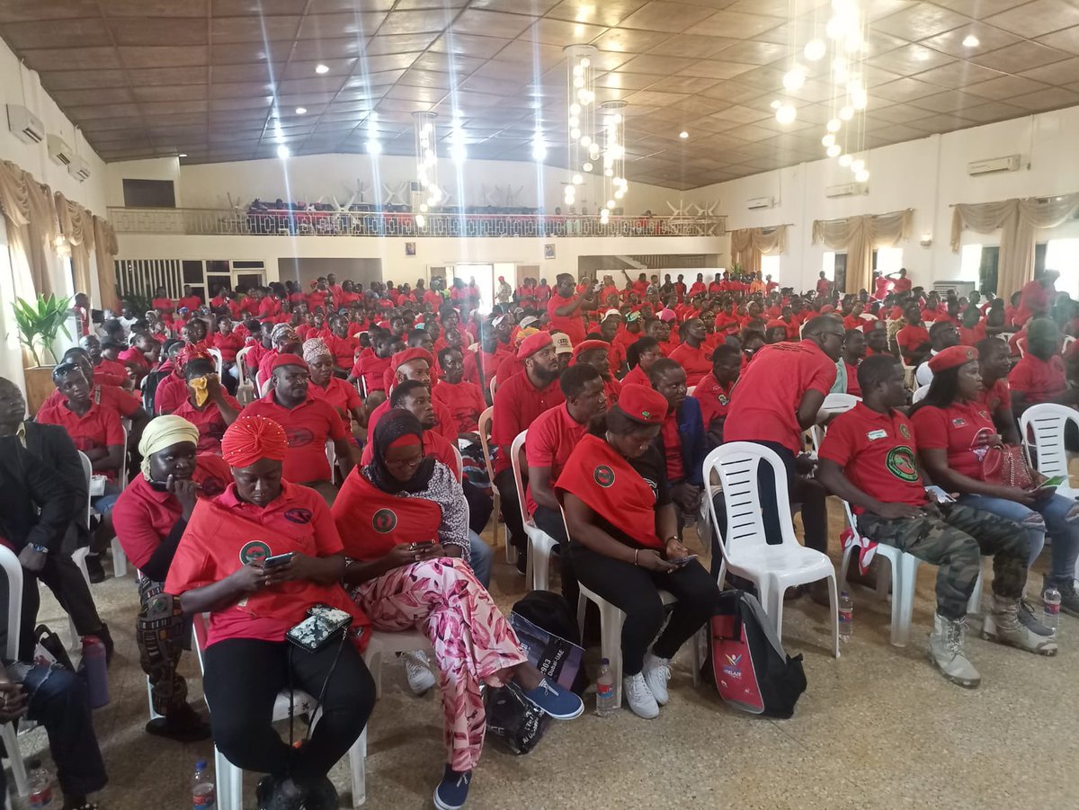 FloydShivambu's tweet photo. Best Wishes to the Economic Freedom Fighters of Liberia under the capable leadership of @EmmanuelGonquo5 for convening the 1st National People’s Assembly! The EFF Liberia is Government in Waiting and a dependable force of our people! No retreat! https://t.co/q1XRyY78RN