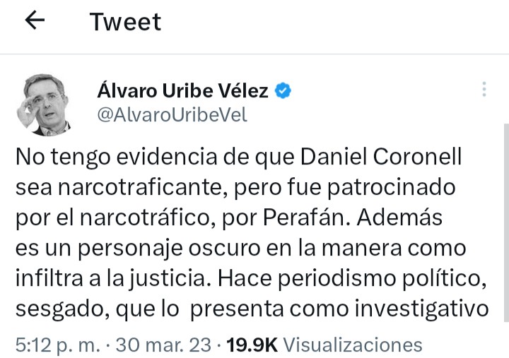 Juan_DDiaz's tweet image. Sr @AlvaroUribeVel Yo tampoco tengo evidencias q ud autorizo asesinar a mi padre,pero si de q premio a su asesino con embajada,no dió trámite a sus denuncias y q luego de estas le retiraron escolta policívo @DCoronell @VLADDO @HELIODOPTERO @JulianFMartinez @MONYRODRIGUEZOF  @hrw