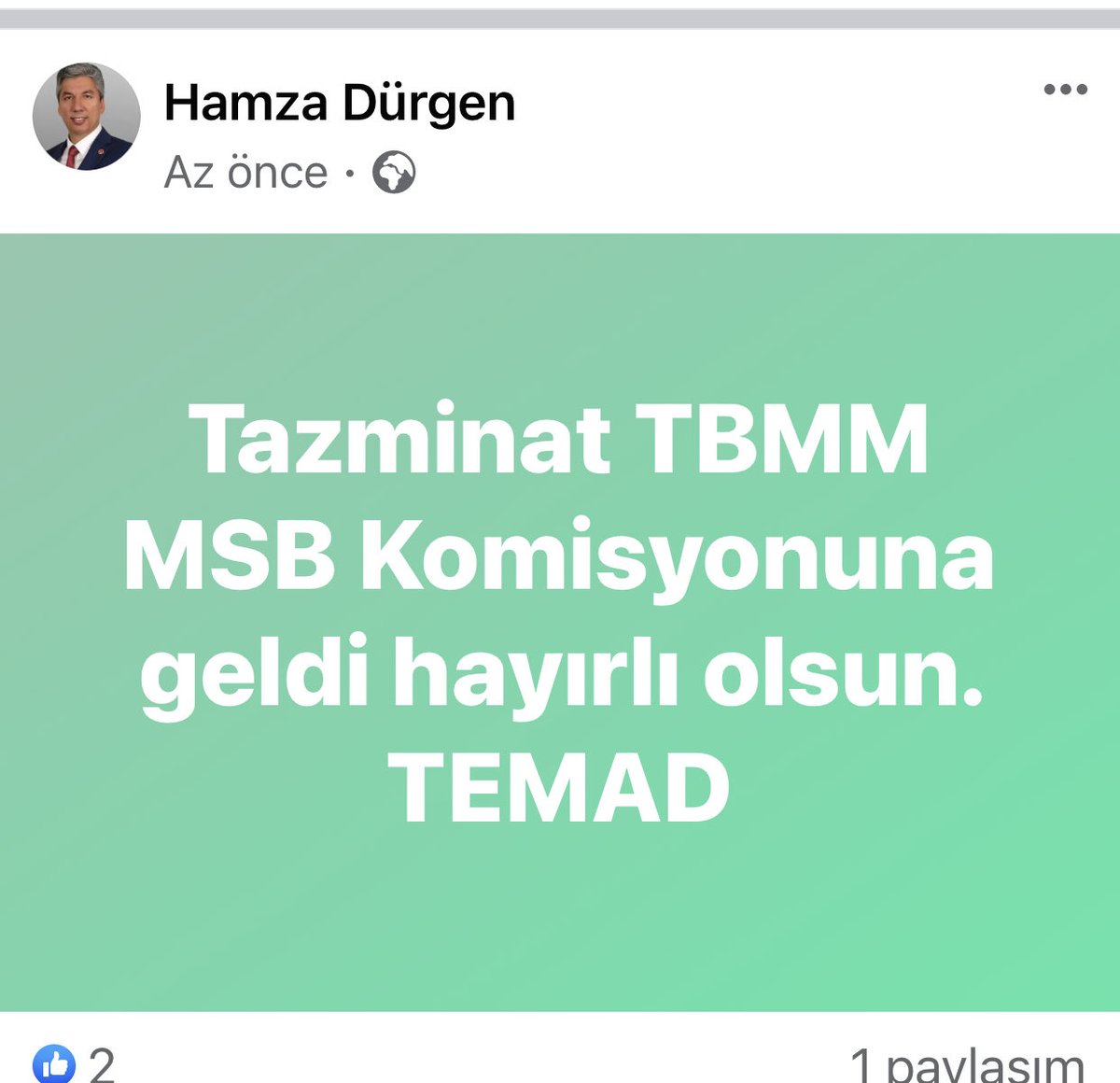 #HedefTazminat
Teşekkür Temad <a href="/DurgenHamza/">Hamza DÜRGEN</a>
İnşallah genel kurula gelir