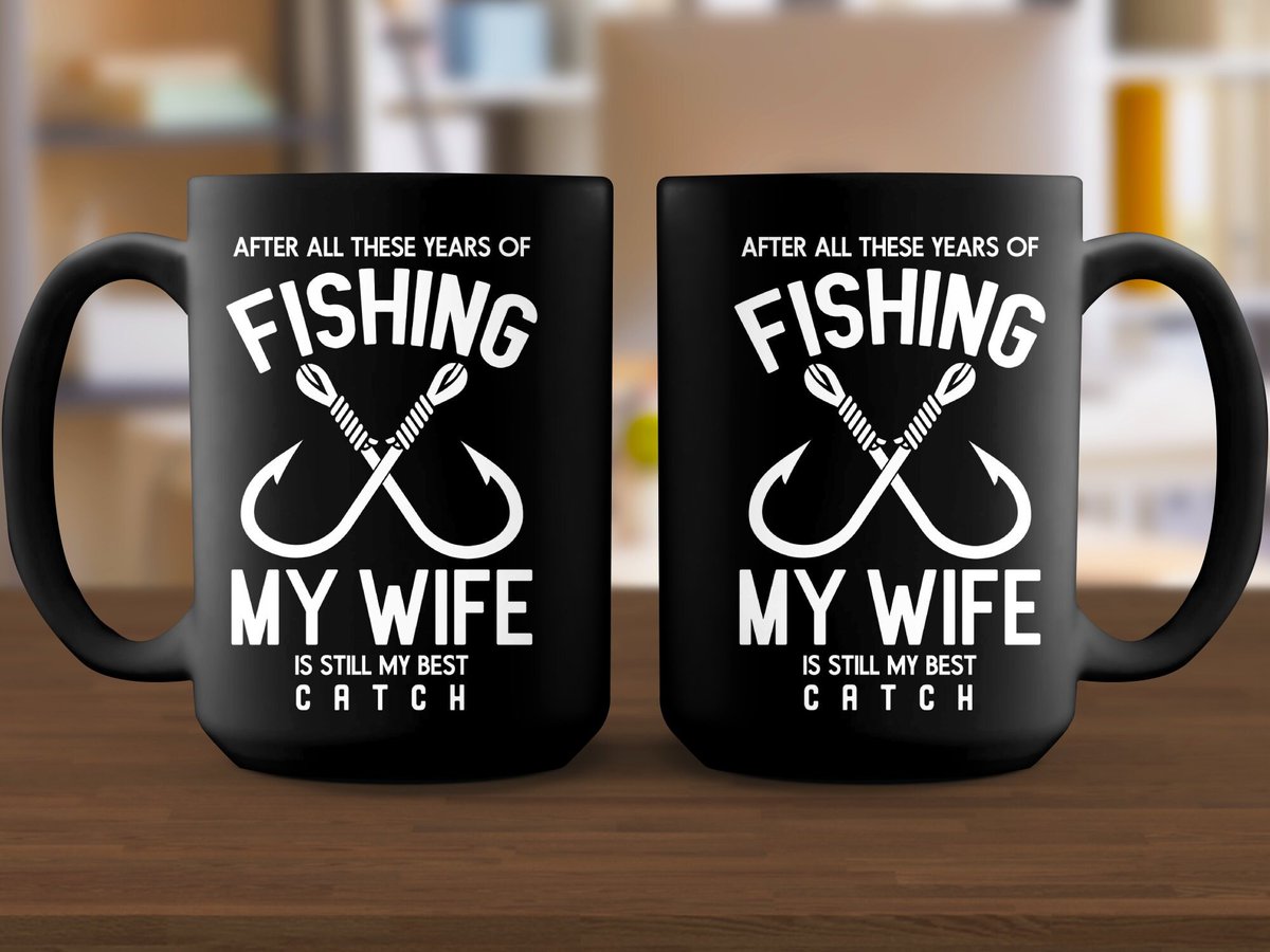 Fishing mug After all these years of fishing my wife is still my best catch mug | fishing gift | fishing lover gift 
etsy.me/3K8szYm 
#fathersdaygift #fathersday #fishingmug #fishingdad #funnymugfordad #funnycoffeemug #bestcatchever #ilovemywifemug #funnygifts