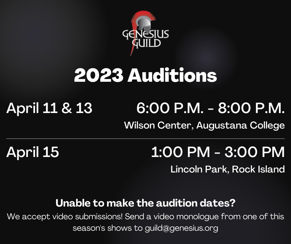 Auditions are coming up soon! Mark your calendars - we welcome everyone to audition for a great season of classical theater in the park.