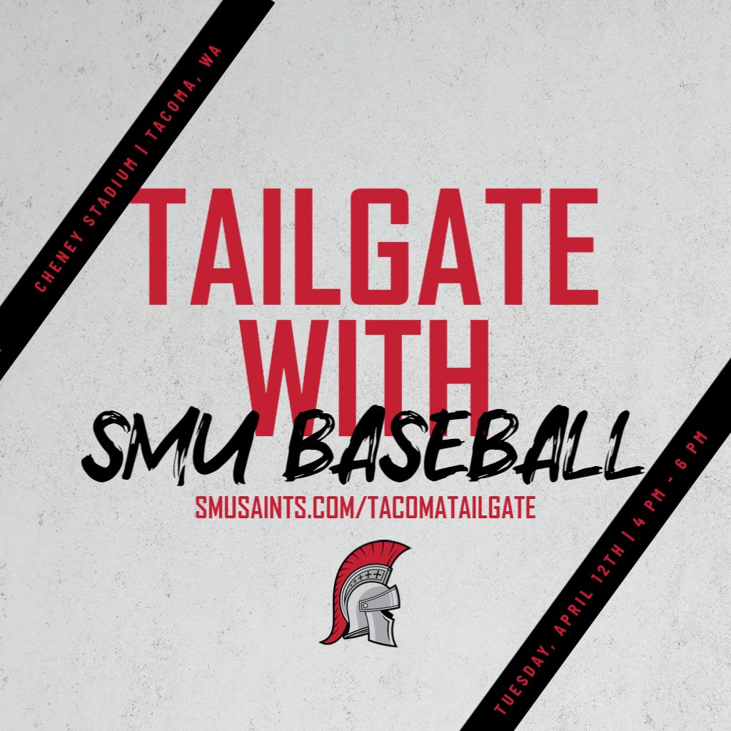 Calling all students, families, alumni, and friends!

On April 12th, don't miss the chance to see your <a href="/SMUSaints_BB/">Saint Martin's Baseball</a> team compete at the AAA stadium of the <a href="/RainiersLand/">Tacoma Rainiers</a>!

Head to SMUSaints.com/tacomatailgate to register for the FREE tailgate put on by SMU! Go Saints!