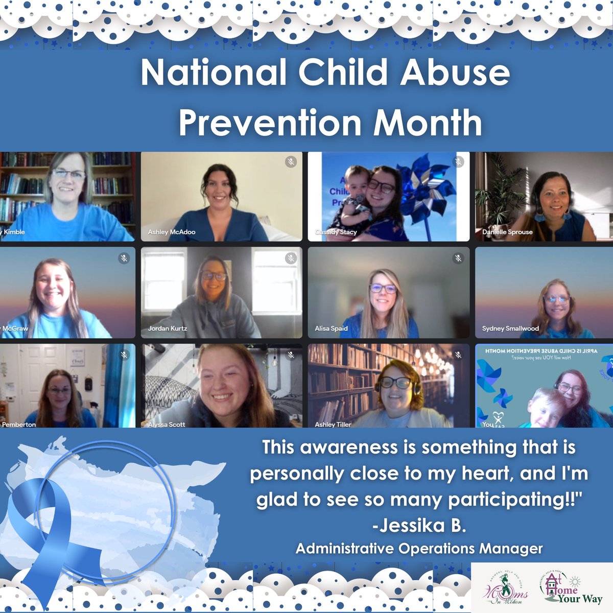 AtHomeYourWay's tweet photo. April 1st begins National Child Abuse  Prevention Month. Today, we show support by wearing blue! 

Help us spread awareness by posting a picture of you or a loved one wearing the blue and tagging #ChildAbusePreventionMonth #childneglectwareness #momsinmotion https://t.co/aET6DVnYBe