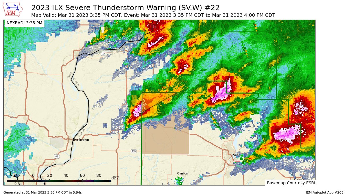 Bob Waszak on Twitter "ILX issues Severe Thunderstorm Warning [tornado POSSIBLE, wind 60 MPH