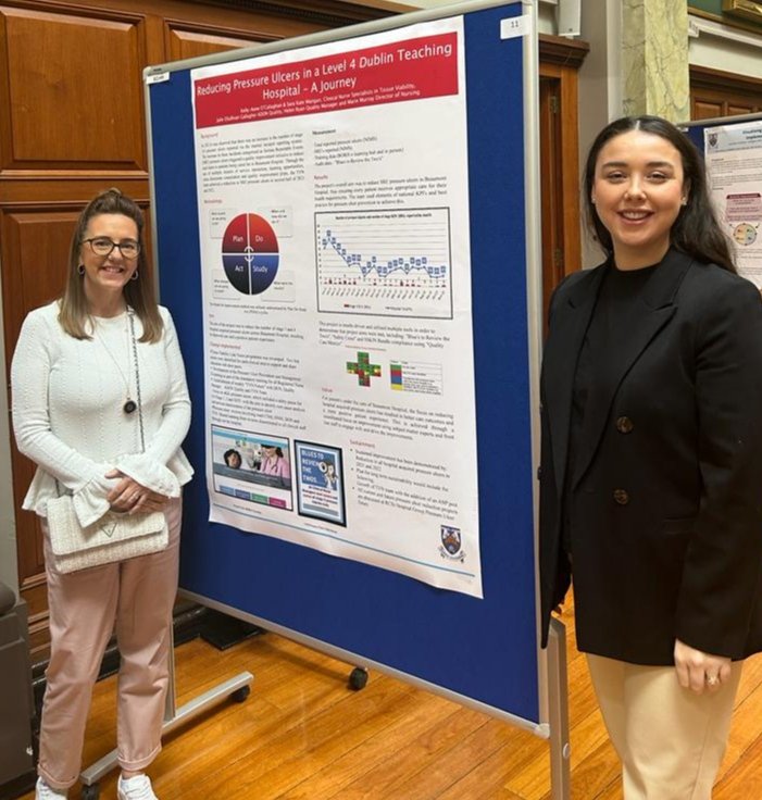 Grateful for the opportunity for myself and Sara Kate to present our poster today at the 4th annual RCSI hospital group quality and patient safety conference on our Journey to reduce pressure ulcers <a href="/Beaumont_Dublin/">Beaumont Hospital</a> <a href="/TVNAI2/">Tissue Viability Nurses Association of Ireland</a>