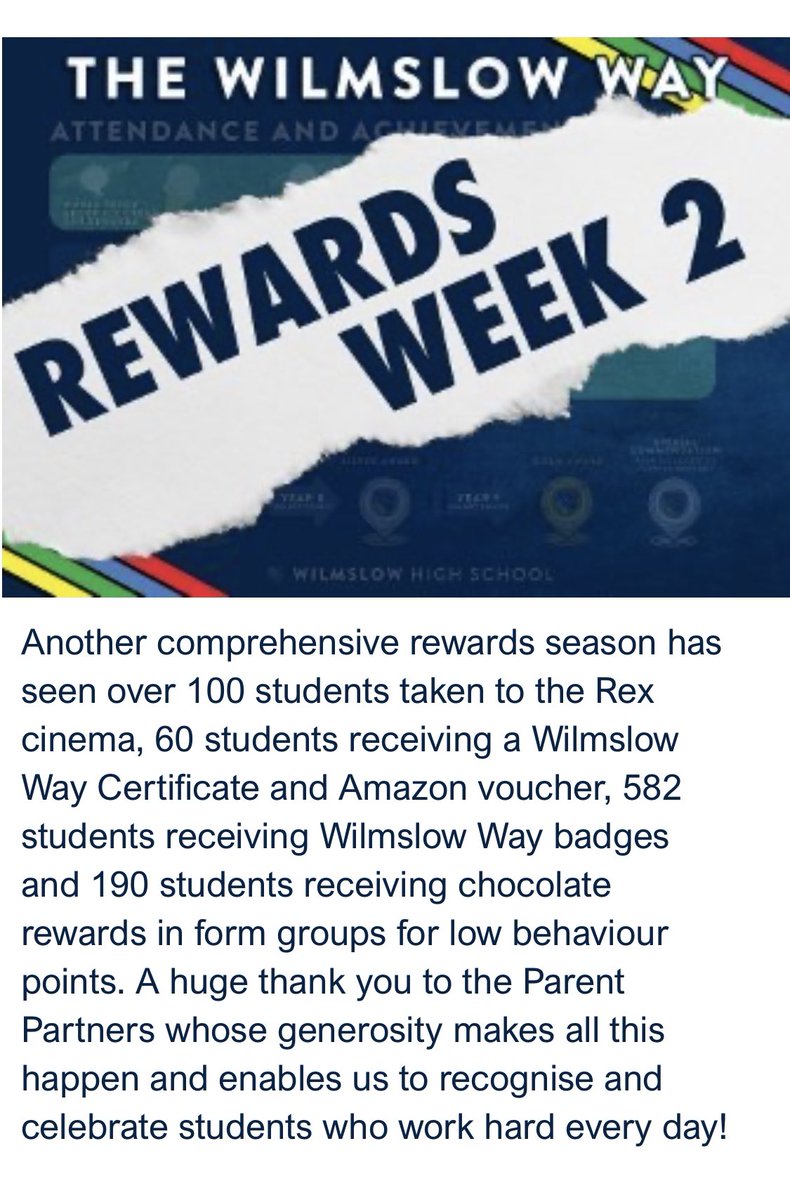 WParentpartners's tweet photo. Good to know we can make a difference! @wilmslowhigh @SixthformWHS @kathfoster @WilmslowHub @Rexwilmslow #partnership https://t.co/uJVKdnWhY5