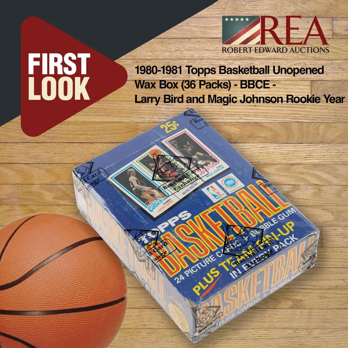 collect_rea's tweet photo. The 1980-1981 Topps basketball set features the rookie cards of Hall of Famers like Larry Bird and Magic Johnson, as well as many other Hall of Famers, including Julius Erving, and Kareem Abdul-Jabbar. @reaonline #unopenedpacks #basektballcards #auction #thehobby #nbacards https://t.co/OIVbUkF1ie