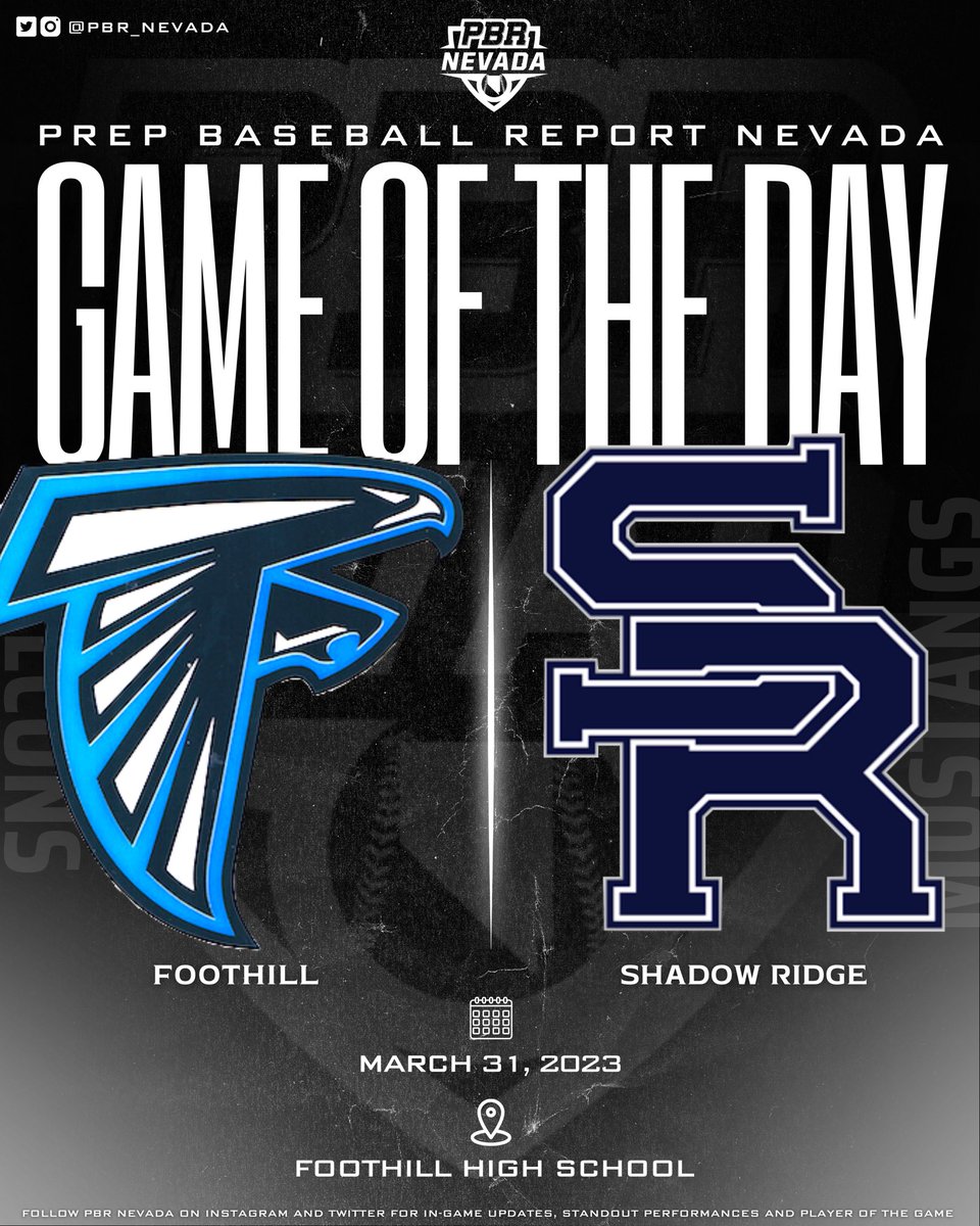 Prep Baseball Nevada (@prepbaseballnv) on Twitter photo GAME OF THE DAY
The Foothill Falcons have Uncommitted 2025 LHP, <a href="/StrailyTyler/">Tyler Straily 2025</a>, set to take the mound against the stout offense of reigning 4A State Champs, Shadow Ridge, lead by Future Games alums, <a href="/tysilva28/">Ty Silva</a> and <a href="/iammichaelb35/">Michael Brown</a> #BeSeen
<a href="/FHSNVbaseball/">Foothill Falcon Baseball</a> | <a href="/SRHS_Baseball_/">Mustangs Baseball</a> GAME OF THE DAY
The Foothill Falcons have Uncommitted 2025 LHP, <a href="/StrailyTyler/">Tyler Straily 2025</a>, set to take the mound against the stout offense of reigning 4A State Champs, Shadow Ridge, lead by Future Games alums, <a href="/tysilva28/">Ty Silva</a> and <a href="/iammichaelb35/">Michael Brown</a> #BeSeen
<a href="/FHSNVbaseball/">Foothill Falcon Baseball</a> | <a href="/SRHS_Baseball_/">Mustangs Baseball</a>