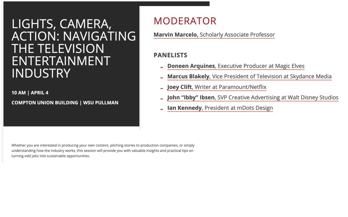joeytainment's tweet photo. Pullman, WA Friends!
Next week I'm speaking on a bunch of panels and things at @WSUPullman while I'm in town for the #MurrowSymposium!
4/3 @ 5pm - Cleveland Hall 21A @WSUNative
4/4 @ 10am - CUB 220 @MurrowCollege
4/4 @ 3:30pm - CUB 210 @MurrowCollege
Deets in images 👇👇👇 https://t.co/Vjunh218Kn