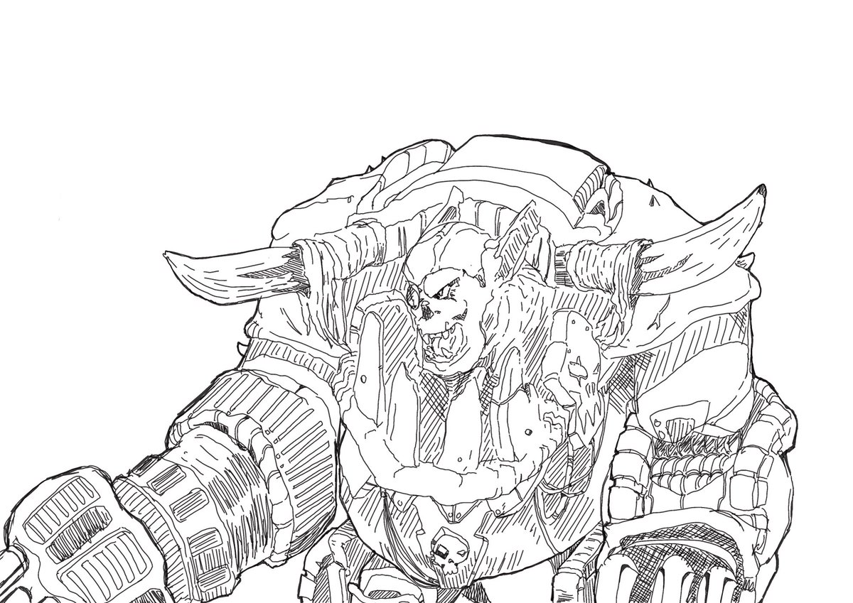 ProfesAwesome's tweet photo. Sometimes ghazghkull thrall!

#art #illustration #artprocess #sketch #characterdesign #worldbuilding #drawing #illustration #visdev #comics #warhammer #dnd #warhammer40k https://t.co/EvfWxKOTqj