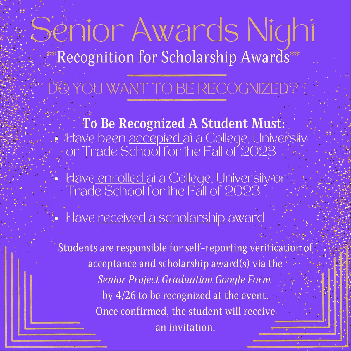 QCHS_CCC's tweet photo. Senior scholarship &amp; Military recognition night- May 1,2023. Want your invite? Complete the CCC Project Graduation Google Form and we will send invitations later in April. You can find the form in the CCC Google Classroom or see Mrs. Price https://t.co/qJ05EKtGha