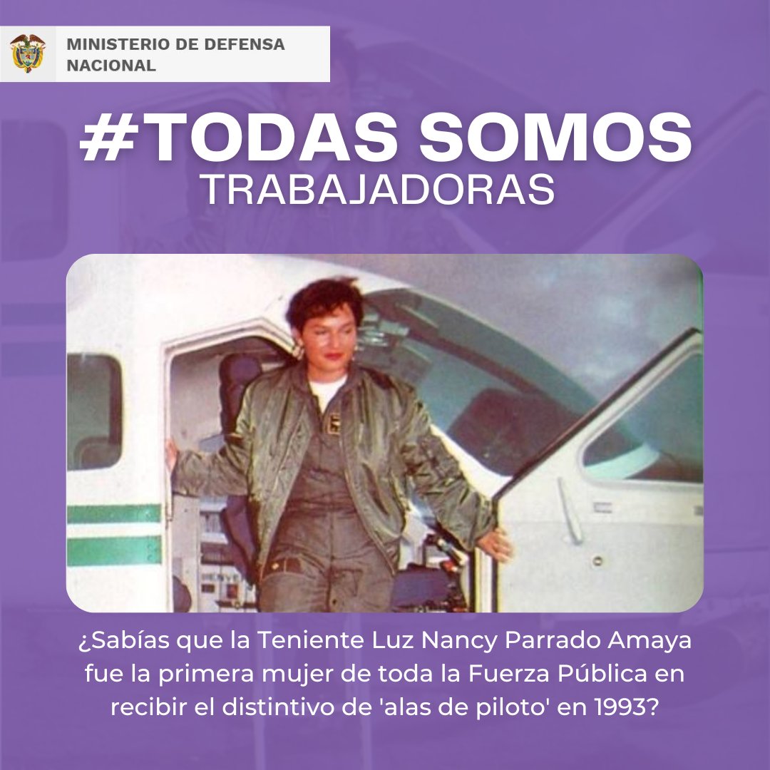 mindefensa's tweet photo. El #OrgulloDeMujerColombiana que sirve a la Nación desde la @PoliciaColombia es prueba fehaciente de que #TodasSomosTrabajadoras. Su recorrido en la Institución ha abierto camino e inspirado a muchas mujeres para ser parte del #SectorDefensa. https://t.co/lwMeF7Vdy0