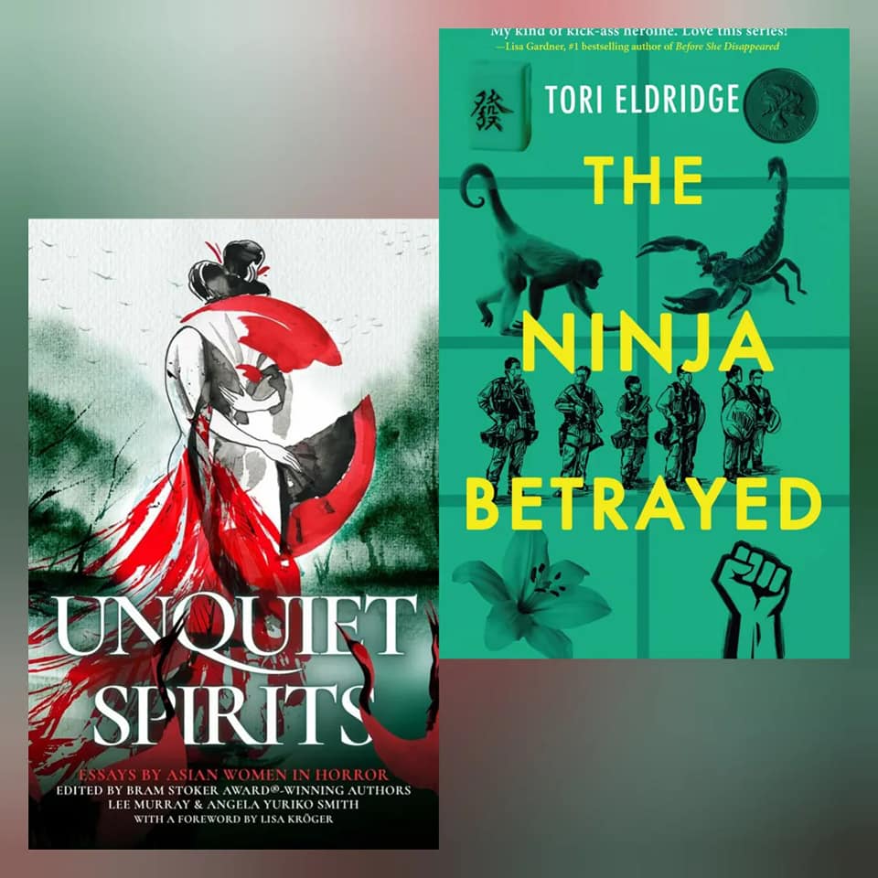 ToriEldridge's tweet photo. These two #books look so beautiful together: UNQUIET SPIRITS (w/ my essay "Agency of Modern Kunoichi" and THE NINJA BETRAYED! ππππ½ My Lily Wong #ninja #heroine approves!
@seymouragency #ToriEldridge #martialartswomen #kunoichi #bipocauthor #bipocbooks #aapi https://t.co/hxH3GRUobJ