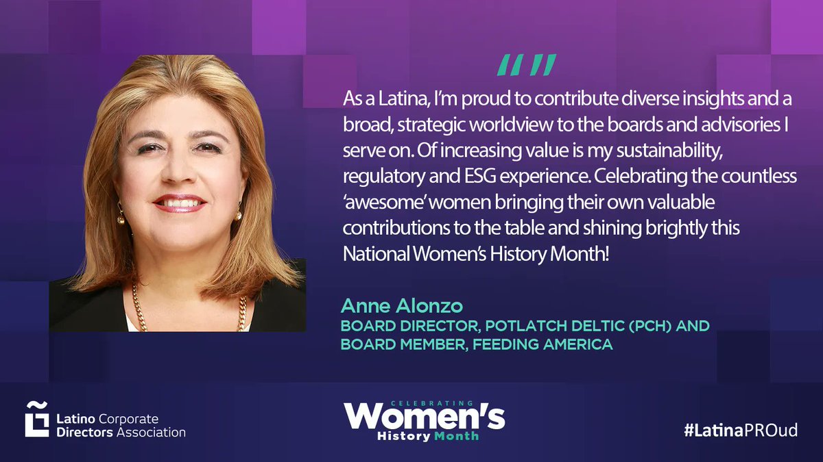 LCDA is honored to celebrate women and LCDA’s Latina leaders, during #WomensHistoryMonth and Beyond! We are proud to highlight Anne Alonzo and the vast wealth of #Latina talent both in the boardroom and at the C-level. 

#LatinaPROud buff.ly/3yBUJ8I