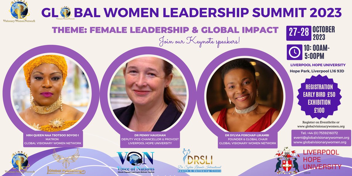 GlobalVisionWN's tweet image. WELCOME TO THE GLOBAL WOMEN LEADERSHIP SUMMIT 2023.
*A Special Call Out To all influential female leaders, executives, entrepreneurs, business owners and aspiring female leaders and role models - mailchi.mp/888c8a88110e/w…