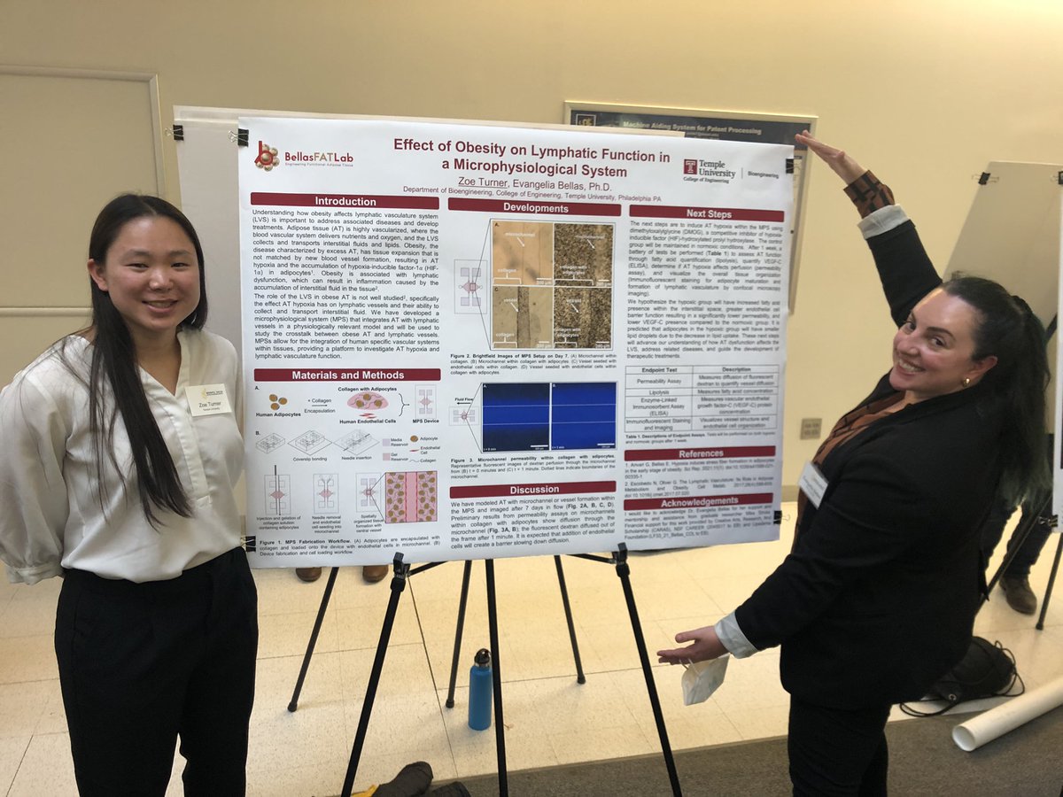 BellasFATLab's tweet photo. Yay! Zoe is ready to #fatchat about lymphatics and microenvironment affect fat functions. #proudpi #nebec2023 https://t.co/wYKrme6Fiv