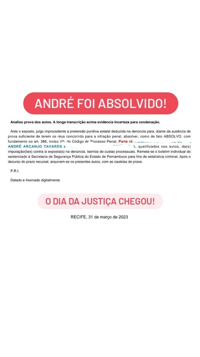 liberdadepandre's tweet photo. O dia da justiça chegou! André Arcanjo finalmente foi absolvido ✊🏽❤️ André, sua família e amigos agradecem a todos que nos apoiaram nessa luta. Estamos em festa 🎉 https://t.co/7JZw189SRn
