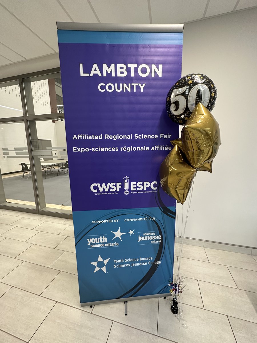 LCScienceFair's tweet image. It’s the 50th Lambton County Science Fair! Eager young scientists have already begun setting up their projects. #LCSF50 #LCSF2023
