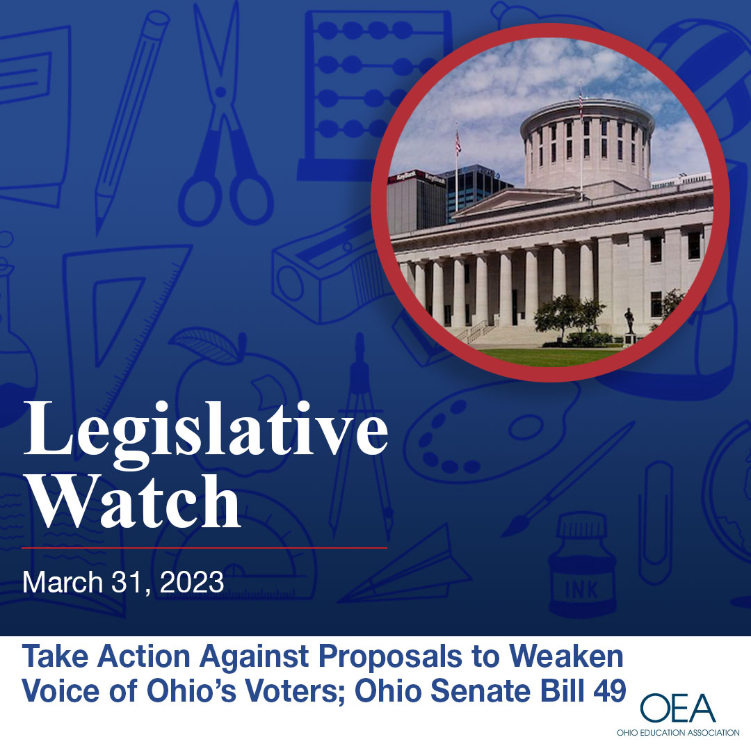 The newest #LegislativeWatch is out! 👀 Covering public education issues at the #ohiostatehouse. Covering the newly approved Ohio Senate Bill 49.  🚨 OEA also urges members to send a message to legislators opposing HJR1 and SJR 2 

ohea.org/legislative-wa…