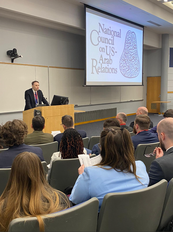 Deputy Assistant Secretary for Israeli &amp; Palestinian Affairs Andrew Miller spoke at the opening ceremony of the <a href="/NCUSAR/">National Council on US-Arab Relations</a> Model Arab League conference debates, &amp; provided advice to the students &amp; an overview of U.S. policy in the region. Best of luck to the participants!