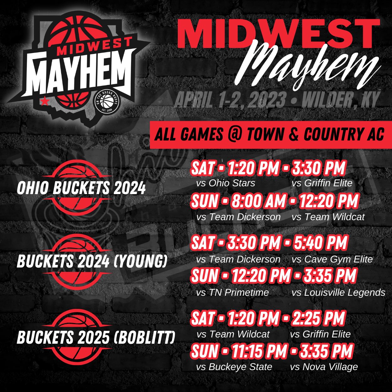 Ohio Buckets on Twitter "🚘 BUCKETS ALL OVER this weekend! 🔥MIDWEST