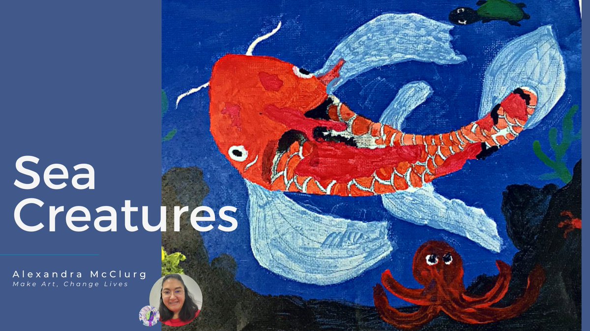 CDShawaiiedu's tweet photo. Meet featured artist Alexandra McClurg and her latest art, Sea Creatures https://t.co/BNVFtOnZbE

Art Media: Drawing of a goldfish and octopus in color pencil and acrylic paint. #Disability  #ArtistWithDisabilities #CenterOnDisabilityStudies #CDShawaii #MakeArtChangeLives https://t.co/nigfzqeRdt