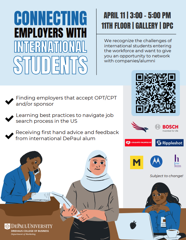 AAADePaul's tweet photo. Are you an international student-athlete? Check out this amazing opportunity to network and gain employment with local organizations! 

April 11 from 3-5pm
11th Floor | Gallery | DPC

See attached flyer for additional details! 

#AAADePaul #GoBlueDemons #DePaulUniversity https://t.co/TOK3WGjRPa