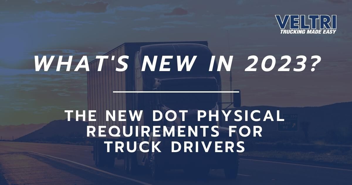 If you are due for a new DOT physical, grab a glass of water, do a few pushups, and brush up on the new requirements in our latest blog called What's New in 2023? The New DOT Physical Requirements for Truck Drivers. bit.ly/3KNjW79 #VeltriInc #TruckDrivers  #VeltriDrivers
