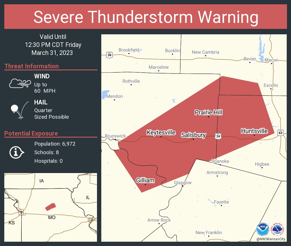 NWS Kansas City on Twitter "Severe Thunderstorm Warning including