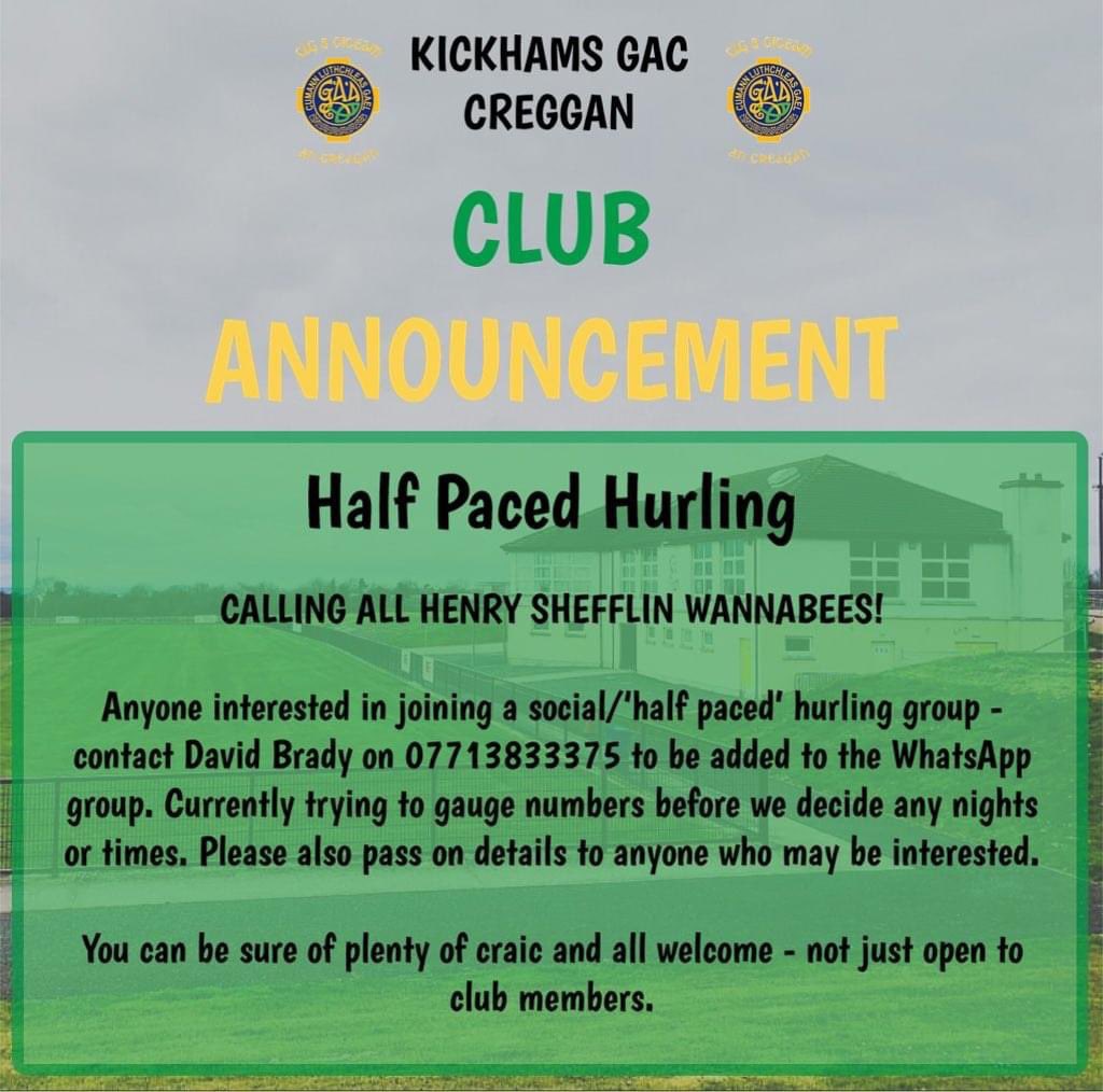 Kickhams Creggan Half Paced Hurling tweet media