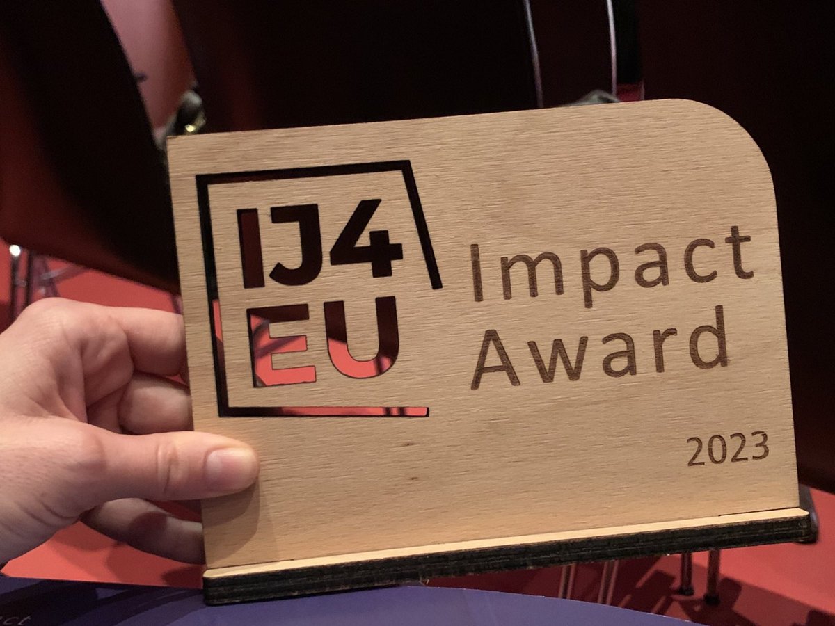 So pleased for our team who collected the #ij4eu Impact Award tonight in Leipzig. Recognising our work unmasking Europe’s Shadow Armies who mount a violent campaign against asylum seekers at the borders