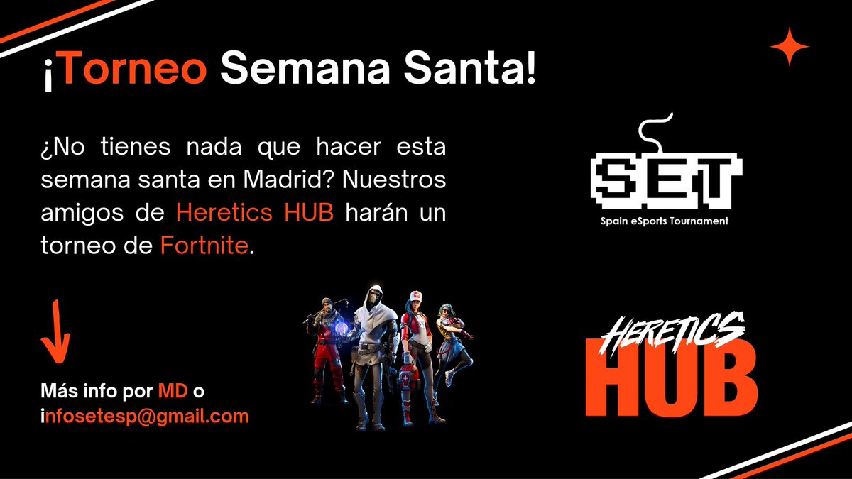 ❓¿NOS ECHABAS DE MENOS?👏

🎮Pues prepárate, porque nuestros amigos de @HereticsHub tienen un torneo de Fortnite preparado para Semana Santa.

¿Te apuntas?😜😜