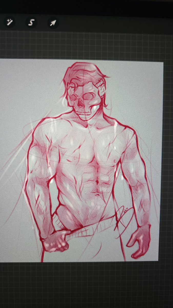 // "now draw him oiled up—"