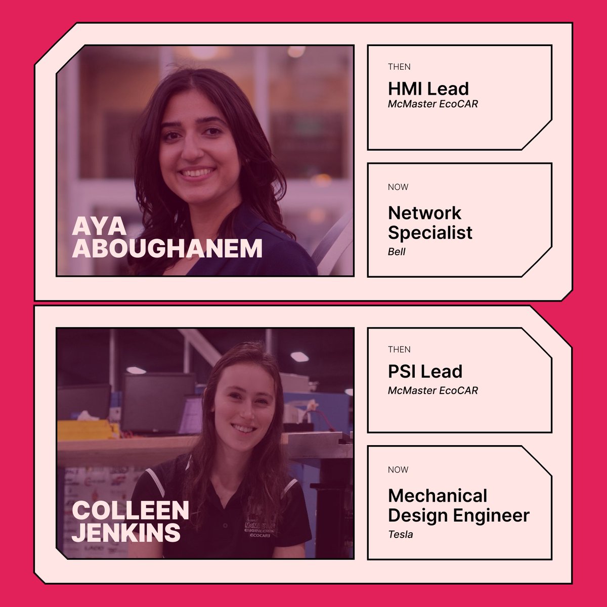 #McMasterEcoCAR has always had a history of woman-identifying members and leaders; we pride ourselves on being a team for ALL students. #maceng #WIE #EVChallenge #WomenInEngineering