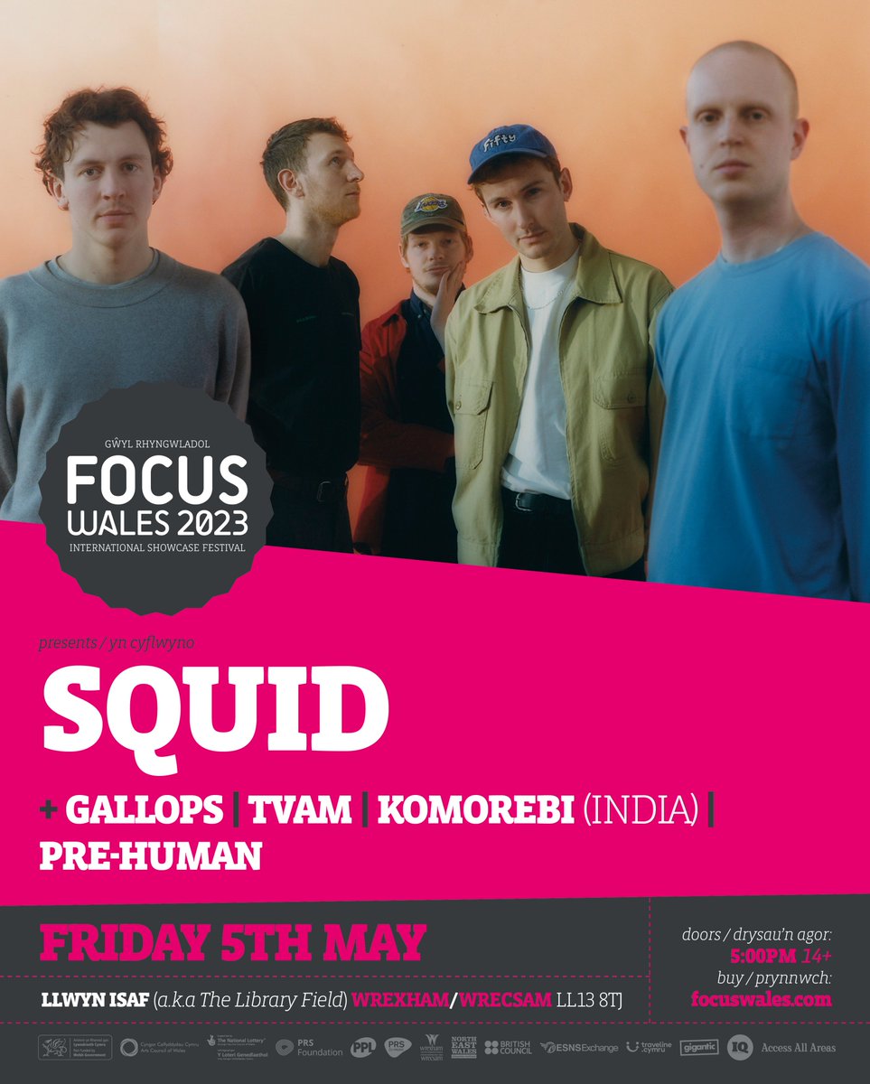 🦑  <a href="/squidbanduk/">Squid</a> at FOCUS Wales 2023 + <a href="/GALLOPS/">GALLOPS</a> + <a href="/_tvam/">TVAM</a> + <a href="/music_komorebi/">Komorebi</a> (India) + <a href="/Pre_Human_/">Pre-Human 🐺</a> 🎪 5th May #WREXHAM Get tickets : tocynnau at focuswales.com