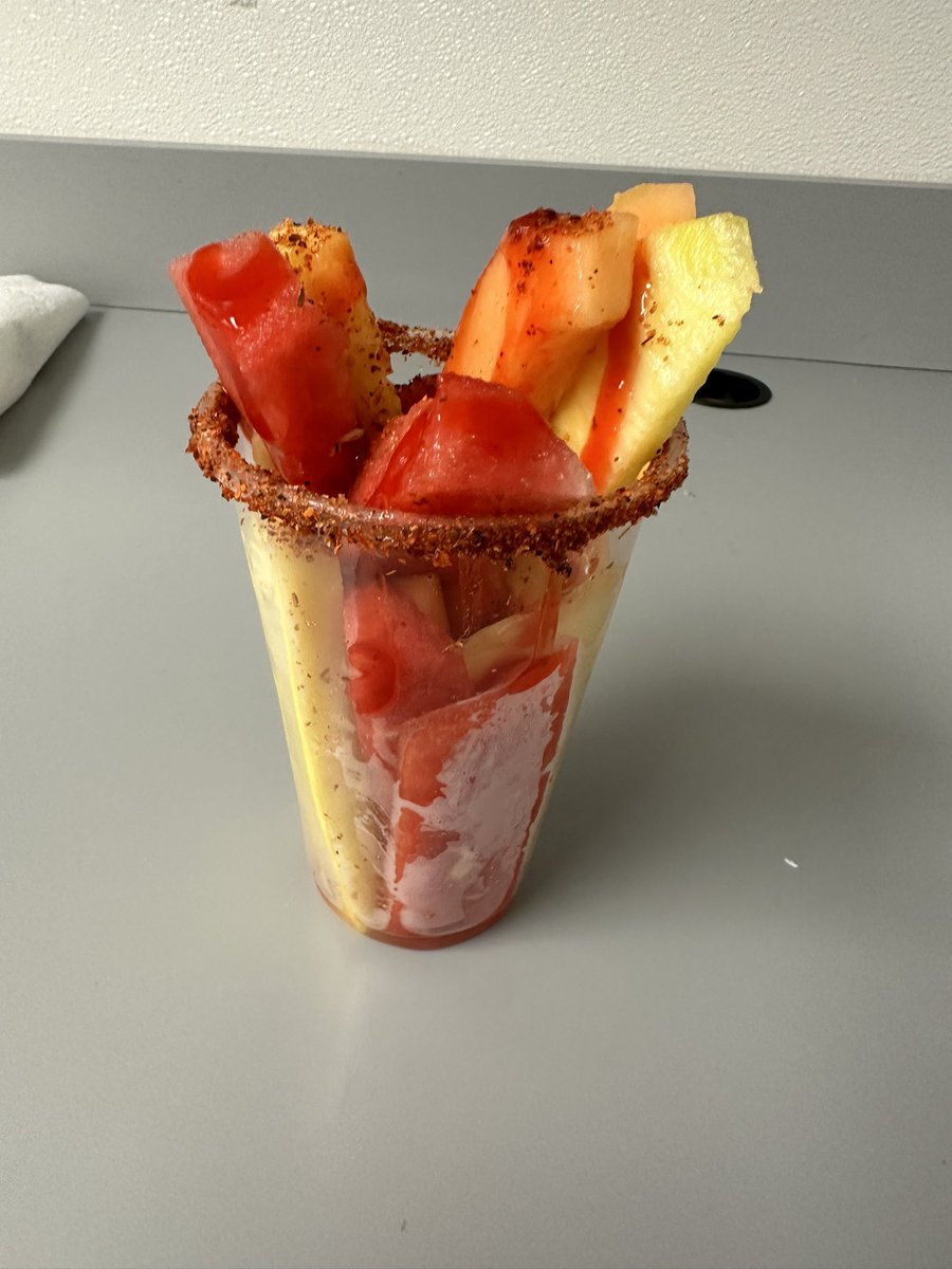 Food truck had fruit cups with Chamoy and Tajin 🤤
