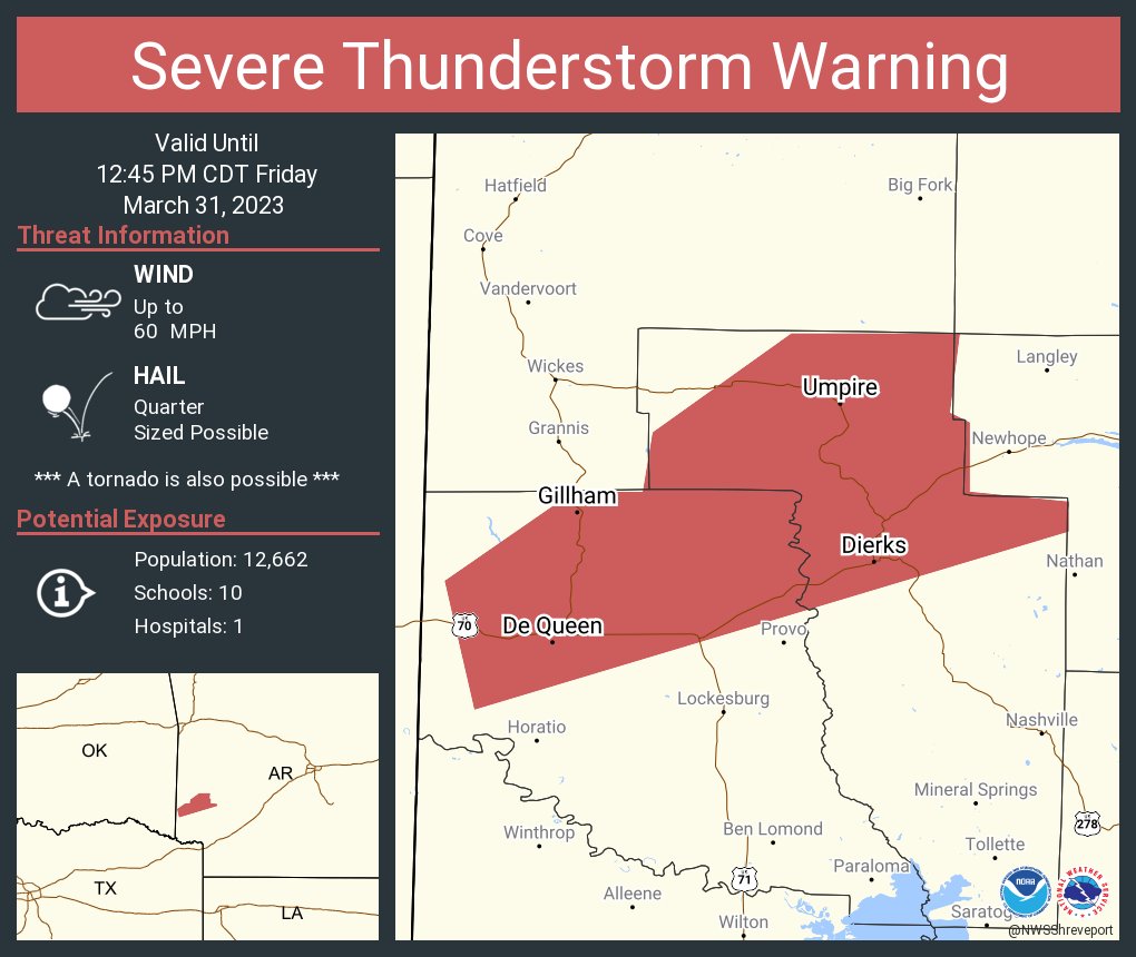 NWS Severe Tstorm on Twitter "Severe Thunderstorm Warning including De