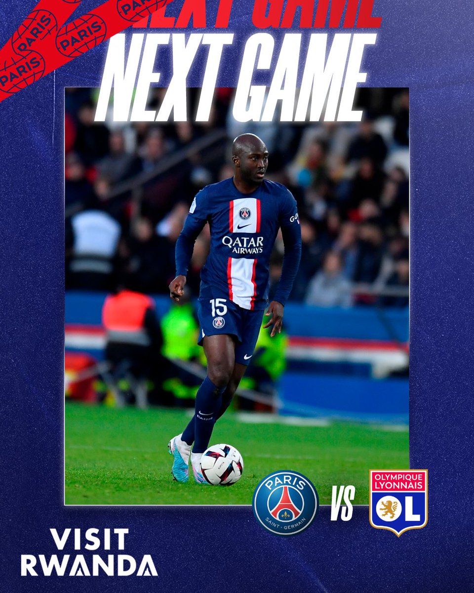 ⚽️ 𝐍𝐄𝐗𝐓 𝐆𝐀𝐌𝐄

Visit Rwanda, partenaire du match #PSGOL, rendra hommage à la culture et au patrimoine du Rwanda ce dimanche 2 avril au Parc des Princes. À cette occasion nous vous invitons à suivre <a href="/visitrwanda_now/">Visit Rwanda</a> pour découvrir le Pays des Mille Collines ! 

🆚 Lyon
🗓️