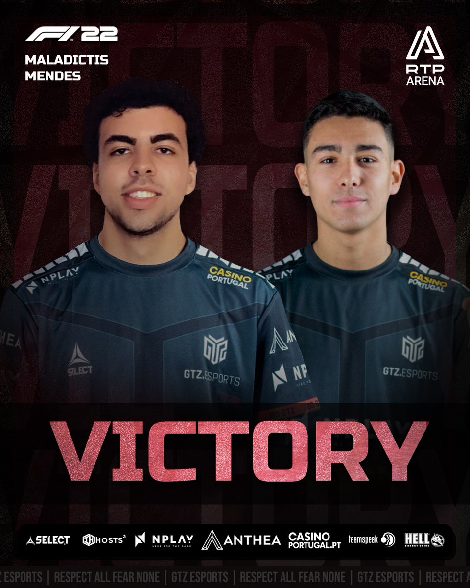 GTZEsports's tweet photo. 🇬🇧 Great fight for victory between our two drivers, from qualifying to the checkered flag, but only one could win! Congratulations @Maladictis 
Keep believing @martimmendes_ 

🇵🇹 Grande luta pela vitória entre os nossos dois pilotos, desde a qualificação até à bandeira de xadrez, mas só um pôde ganhar! Parabéns @Maladictis
Continua a acreditar @martimmendes_ 

🏆 @rtparena
🏁 GP Australia
📺 https://t.co/Jd2tC8dzQy

#GTZesports #RespectAllFearNone #F122Game #F1naRTP