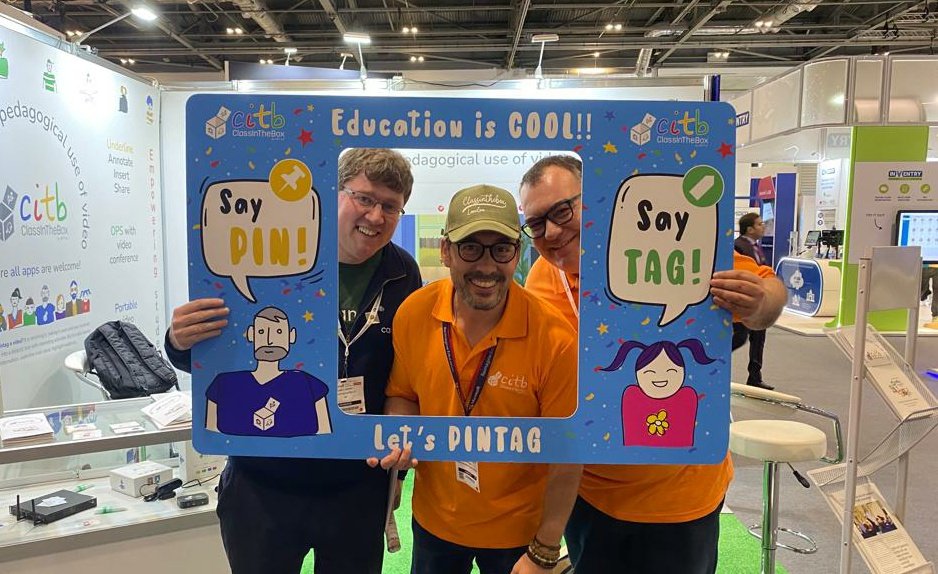 Big thanks to @MrCaffrey from @CanopyCIC, our amazing partner in the UK, for joining us at #bett2023! Your support means a lot to us. 🤜🤛 Let's keep revolutionizing education together 🚀💻 #partner #edtech #pintagging @Bett_show