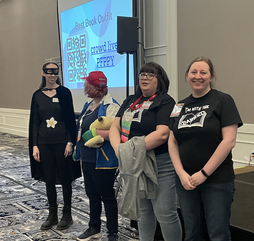 MLAoffice's tweet photo. Feeling a bit bookish out here at Spring Institute... 👀📖💕⭐ Loving our final contestant's looks for the "Most Bookish Attires" Superlative Award! Which outfit is your favorite?
#SIFYS23 #MLASI23 #bookish #LoveMILibraries https://t.co/vzPLgqWPW4