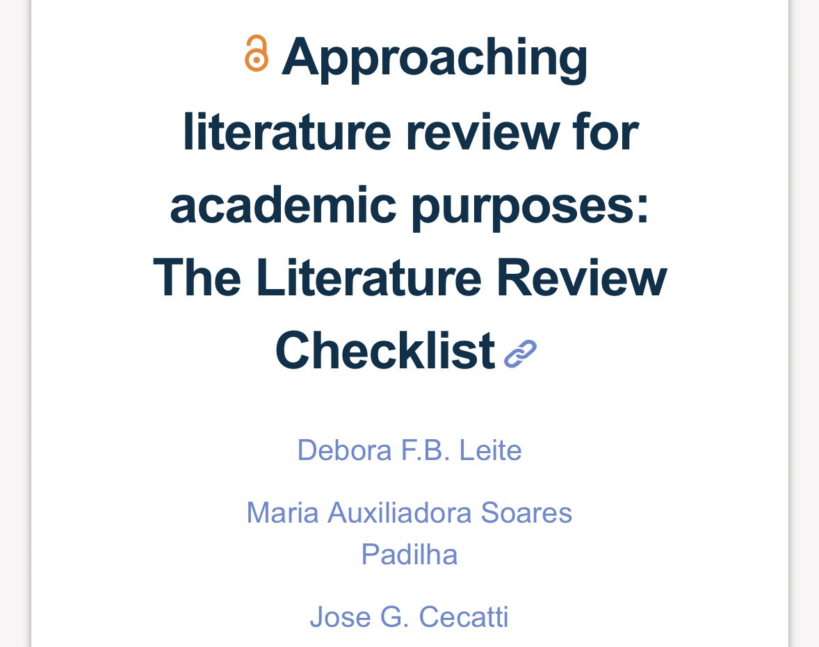 📍| كيف تطور مهاراتك لكتابة مراجعة أدبيات قوية؟ ورقة مفيدة توضح خطوات مهمة لتعزيز كتابة جزء مراجعة الأدبيات Literature review. 

scielo.br/j/clin/a/9SHrN…