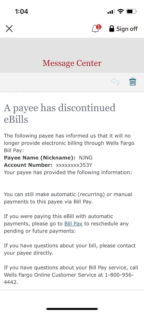 A step back in bill pay by a major utility.  <a href="/NJNaturalGas/">NJ Natural Gas</a> <a href="/NJUtilities/">NJUA</a> <a href="/WellsFargo/">Wells Fargo</a> <a href="/Fiserv/">Fiserv</a>