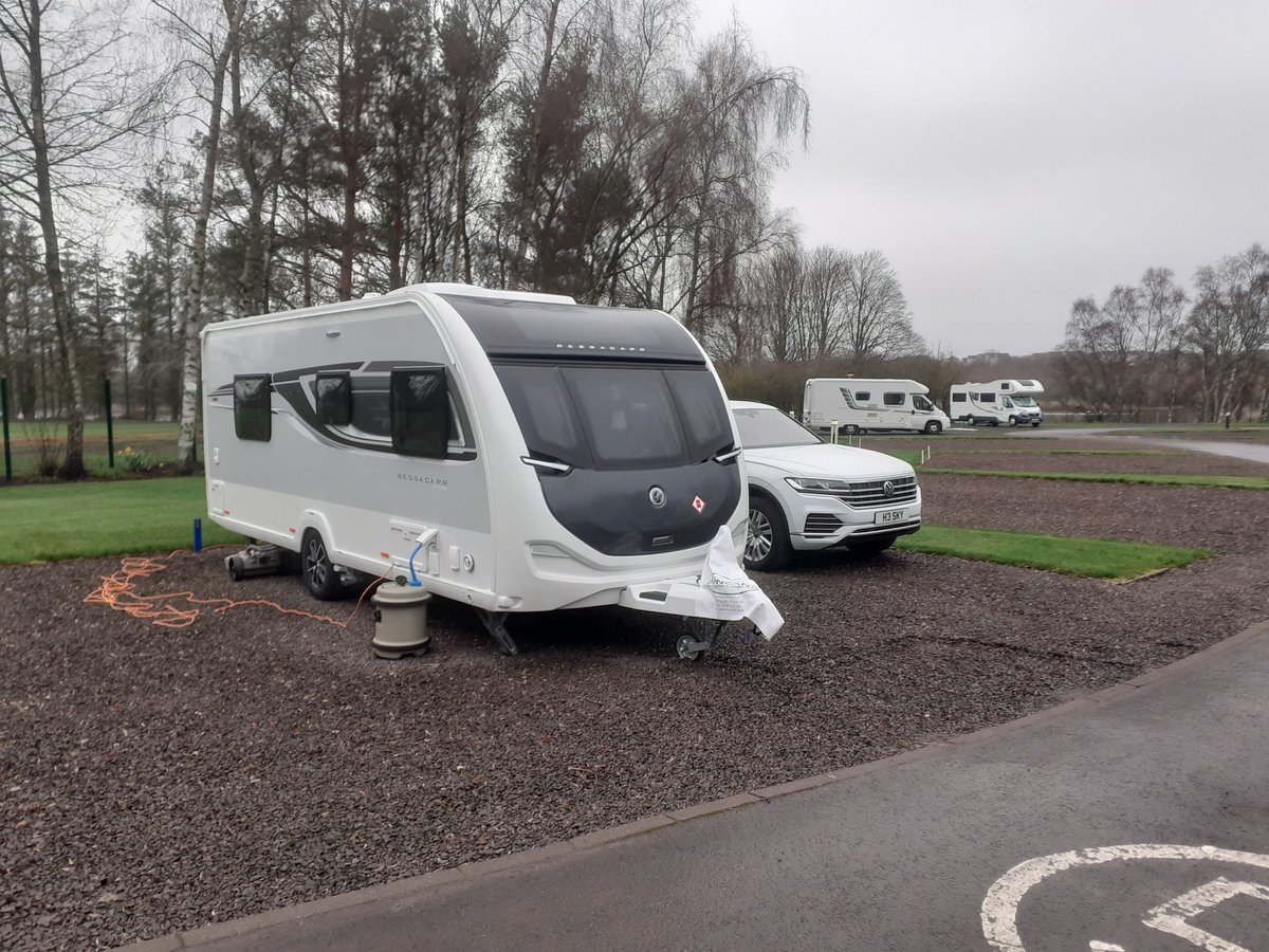 Quiet start to the Easter holidays at Forfar Lochside CAMC site. First proper trip for the new <a href="/swiftgroup/">Swift Group</a> Bessacarr ... supplied by <a href="/DuncanCaravans/">Duncan Caravans</a> .